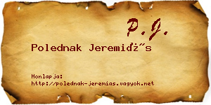 Polednak Jeremiás névjegykártya